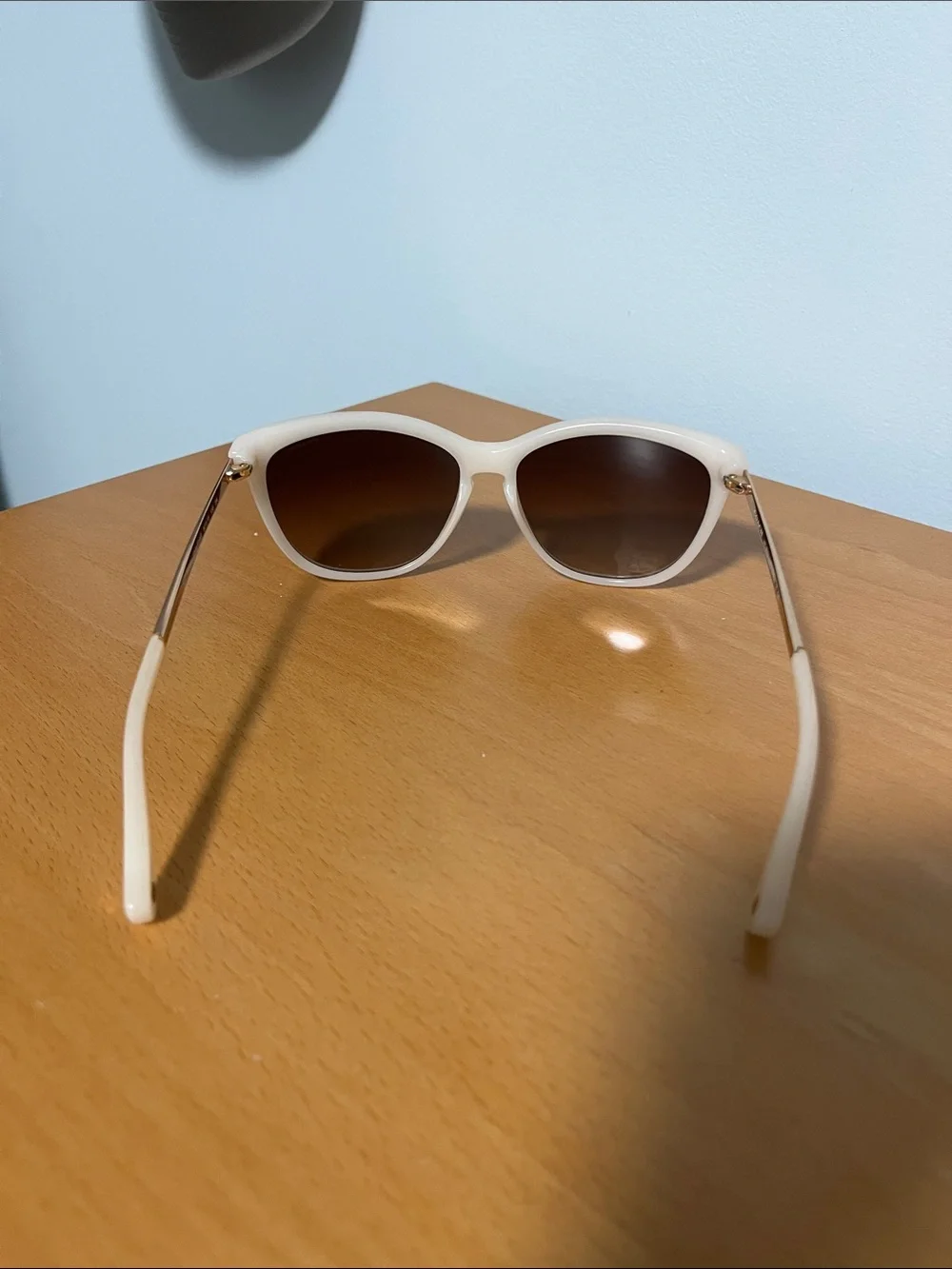 Coach Cream Frame Sunglasses with Brown Gradient Lenses